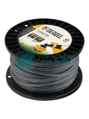 Леска для триммера Denzel двухкомпонентная круглая, 4,0мм х 69м, на DIN катушке EXTRA CORD