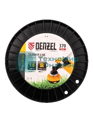 Леска для триммера Denzel квадрат 1,6мм х 370м, на DIN катушке FLEX CORD