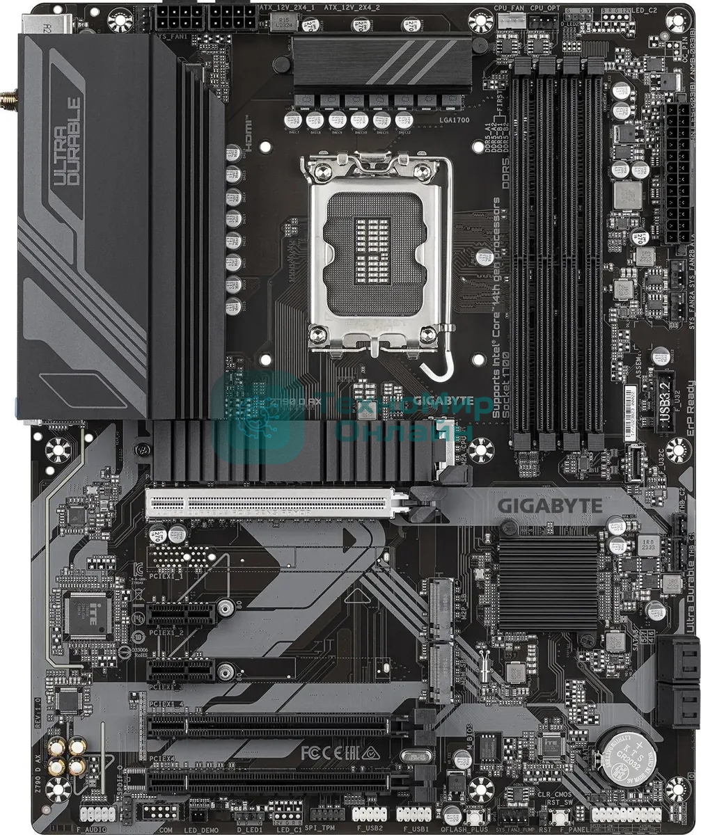Материнская плата Gigabyte Z790 D AX, LGA 1700, Intel Z790, 4xDDR5, 4xSATA, 3xM.2, 1xPCI-E 5.0 x16, 1xPCI-E 4.0 x4, 2xPCI-E 3.0 x1, 1xHDMI, 1xDP, 1x 2.5Gb LAN, 4xUSB-A 3.2 Gen 1, 1xUSB-A 3.2 Gen 2, 2xUSB-A 2.0, 1xUSB-C 3.2 Gen 2, 3x3.5 мм, 7.1, ATX