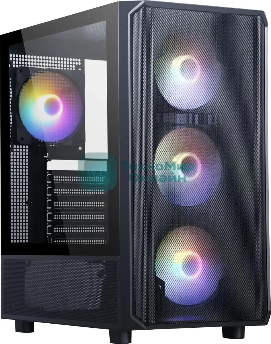 Компьютерный корпус Accord 3602 черный без БП ATX 2xUSB3.0 1xUSB3.1 audio bott PSU