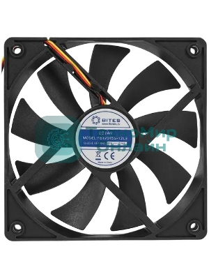Вентилятор для корпуса 5bites FB12015S-12L3 черный, 120 x 120 x 15 мм, пластик, 1200 об/мин, 27 дБ, 3 pin
