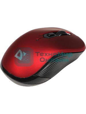 Мышь беспроводная Defender Gassa MM-105 красный, 1600 dpi, радиоканал, USB, кнопки - 6
