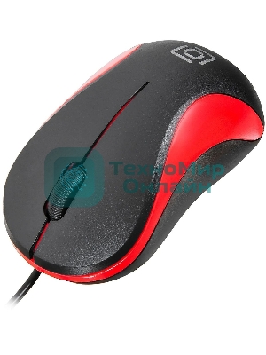 Мышь проводная Oklick 115S черный/красный, 1200 dpi, USB, кнопки - 3