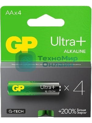 Батарея GP Ultra Plus Alkaline 15AUPA21-2CRSB4 AA (4шт) блистер