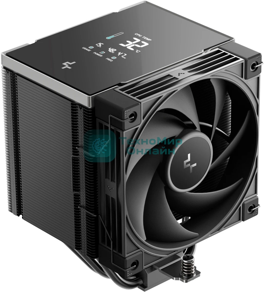 Кулер для процессора DEEPCOOL AK500 G2 DIGITAL NYX LGA1851/1700/1200/115X/AM5/AM4 (9шт/кор, TDP 240W, PWM, Fan 120мм, 5 тепл. Трубок, Copper Base, черный) RET (R-AK500G2-BKNNMN-GJD-1)