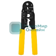 Обжимные клещи Deli DL381008 RJ45 Размер: 205мм. Спецификация обжима: 8P. Холоднокатаный стальной лист с черной отделкой, ручка из ПВХ. Лезвие SK5. Инструмент для зачистки проводов, кусачки и обжимной инструмент 3-в-1.