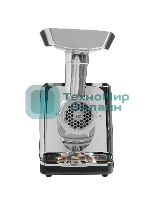 Мясорубка электрическая Sakura SA-6419BK Premium серебристый/черный, 2000 Вт, 2.0 кг/мин, реверс, защита от перегрузки, насадки - 2