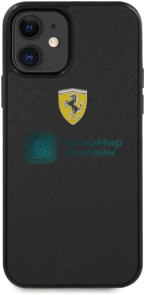 Чехол (клип-кейс) для Apple iPhone 12 mini Ferrari черный (FERCAHCP12SBK)