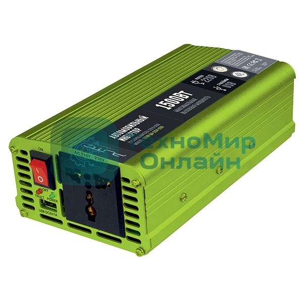 Автомобильный инвертор (преобразователь) 12В в 220В, Модель QUMO QAI-1154-1500 (AVCN-Q1500)