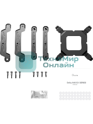 Кулер для процессора Ocypus Delta A40 EX BK Digital, 120мм ARGB FAN, Top Display Panel, 4 HEAT PIPES, 4-PIN PWM, 500-1800 RPM, 29DBA, HYDRO BEARING, LGA115X/1200/1700/18XX, AM4/AM5