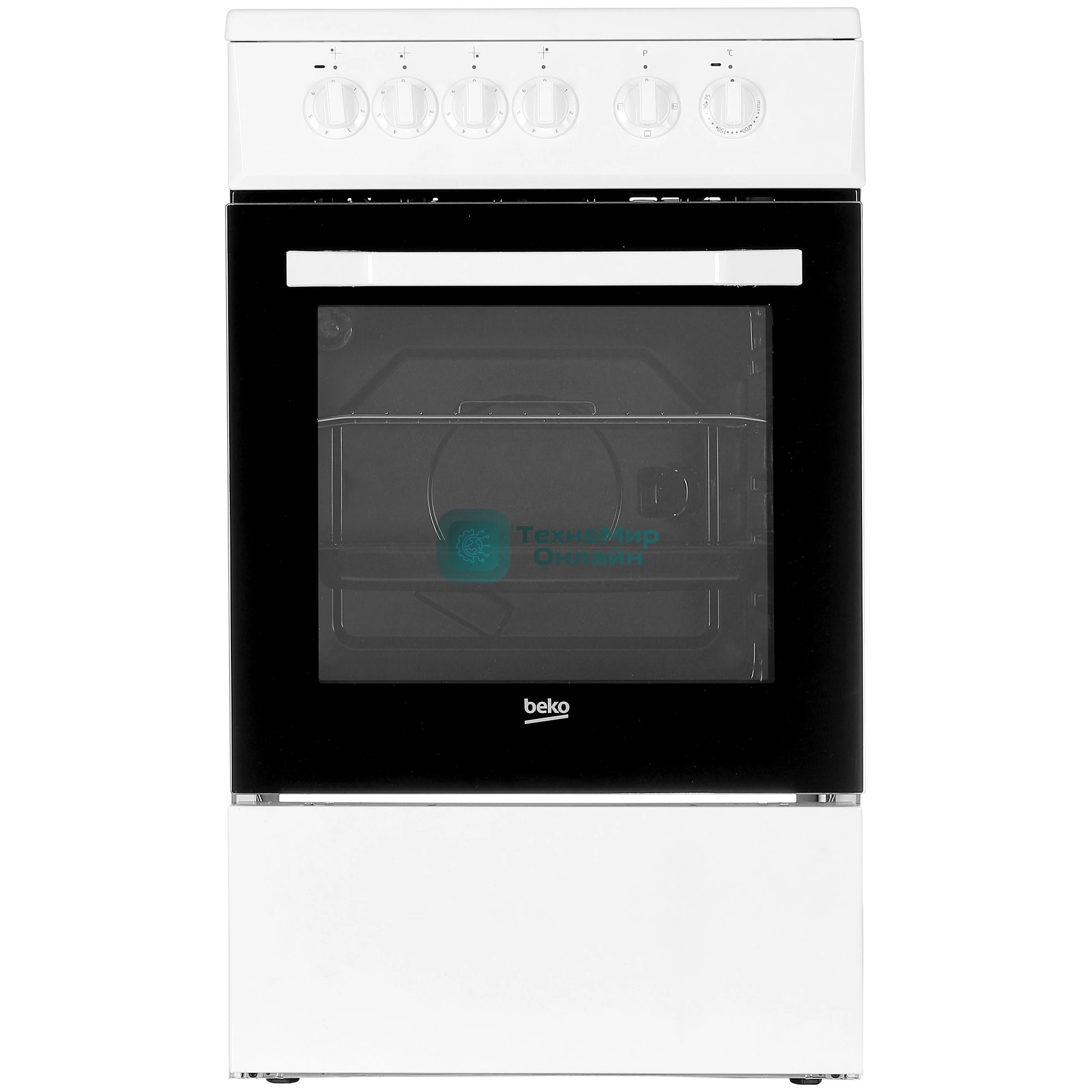 Плита электрическая Beko FFSS57000W белый, конфорок 4 электрических, духовка 60 л, 50 см x 85 см x 60 см