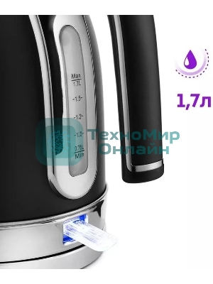 Чайник электрический Kitfort КТ-6102-1 черный с серебром