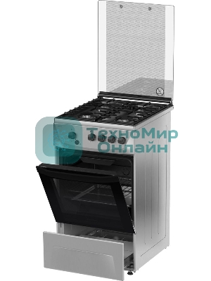 Плита газовая Darina 1D1 GM 241 014 Х нержавеющая сталь/черный, конфорок 4 шт, духовка 50 л, 50 см x 85 см x 60 см