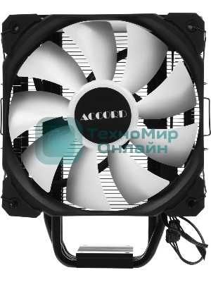 Устройство охлаждения(кулер) Accord ACC-4PS12 ARGb Soc-AM5/AM4/1200/1700/1851 черный 4-pin 37dB Al+Cu 180W 610gr brown box