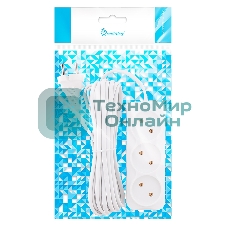 Удлинитель 3 гнезда 5 метров 6А/1,35 кВт без заземления ШВВП 2х0,75 (SBE-10-3-05-F)