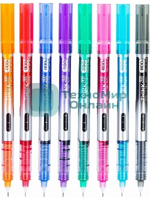 Набор ручек роллер Deli Think EQ300-8C ассорти, d=0.5мм, ассорти чернила (8шт) стреловидный пишущий наконечник