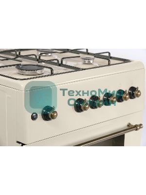 Плита газовая Nordfrost GG 6061 Y бежевый, конфорок 4 шт, духовка 63 л, 60 см x 89 см x 60 см