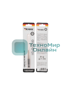 Сверло по металлу Kranz KR-91-5500 2мм Р6М5 ТИТАН шестигранный хвостовик DIN 338 (уп.1шт)