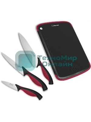 Набор ножей кухонных Rondell RD-1891 компл.: 4 предм. разд. дос. черный/бордовый блистер