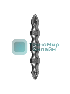 Набор бит Denzel двухстор., PH2-PZ2х45 мм, сталь S2, 10 шт.