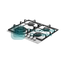 Варочная поверхность Kuppersberg, газ, High-Tech, 60 см, автоматический электроподжиг, газ-контроль, SABAF конфорки, чугунные решетки, WOK конфорка, цвет белое стекло, цвет фурнитуры белый