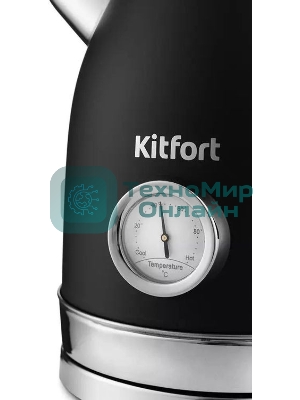 Чайник электрический Kitfort КТ-6102-1 черный с серебром