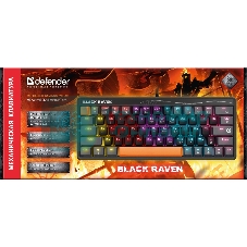 Клавиатура проводная Defender Black Raven GK-417, USB, черный