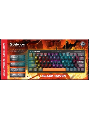Клавиатура проводная Defender Black Raven GK-417, USB, черный