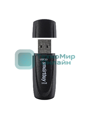 Флешка USB Smartbuy Scout Black (SB032GB3SCK), 32Gb, USB 3.0, R/W 100/40, черный