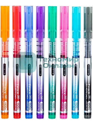 Набор ручек роллер Deli Think EQ300-8C ассорти, d=0.5мм, ассорти чернила (8шт) стреловидный пишущий наконечник