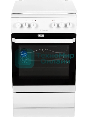 Плита электрическая Hansa FCEW54120 белый, конфорок 4 шт, духовка 62 л, 50 см x 85 см x 60 см