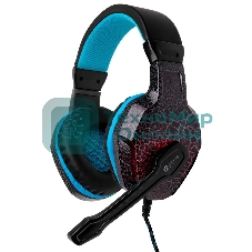Гарнитура проводная с микрофоном Oklick ZEUS HS-L400G черно-синие 1.8м мониторы оголовье (NO-3000 LED)