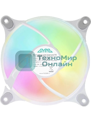 Вентилятор для корпуса GMNG GG-CF120ARGb4-PWMWH белый, 120 мм, 2000 об/мин, 26 дБ, 4 pin