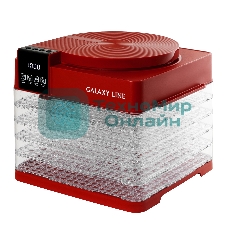 Сушилка для овощей и фруктов Galaxy Line GL 2630, красный, с электронным управлением, 450 Вт