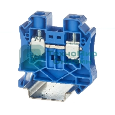 Клемма проходная TUR-16-BU, винтовой зажим, 2 точки подключения, 16 кв.мм, синий