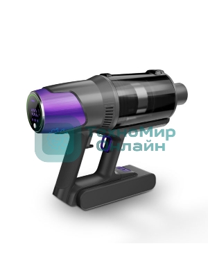 Пылесос вертикальный Centek CT-2572 фиолетовый/черный, питание от аккумулятора, 230 Вт, уборка сухая, пылесборник 1.2 л, работа от АКБ max 90 мин