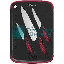 Набор ножей кухонных Rondell RD-1891 компл.: 4 предм. разд. дос. черный/бордовый блистер