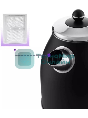 Чайник электрический Kitfort КТ-6102-1 черный с серебром