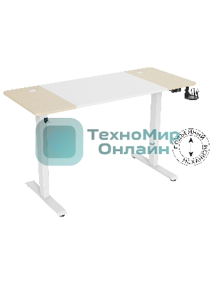 Стол компьютерный Cactus CS-EDL-WWD столешница МДФ дуб молочный каркас белый