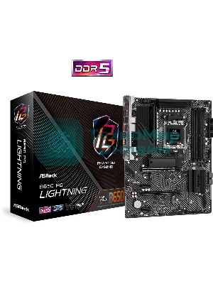 Материнская плата ASRock B650 PG Lightning, AM5, AMD B650, 4xDDR5, 4xSATA, 3xM.2, 1xPCI-E 4.0 x16, 1xPCI-E 4.0 x2, 1xHDMI, 1x 2.5Gb LAN, 4xUSB-A 2.0, 7xUSB-A 3.2 Gen 1, 1xUSB-C 3.2 Gen 2x2, 3x3.5 мм, 7.1, ATX