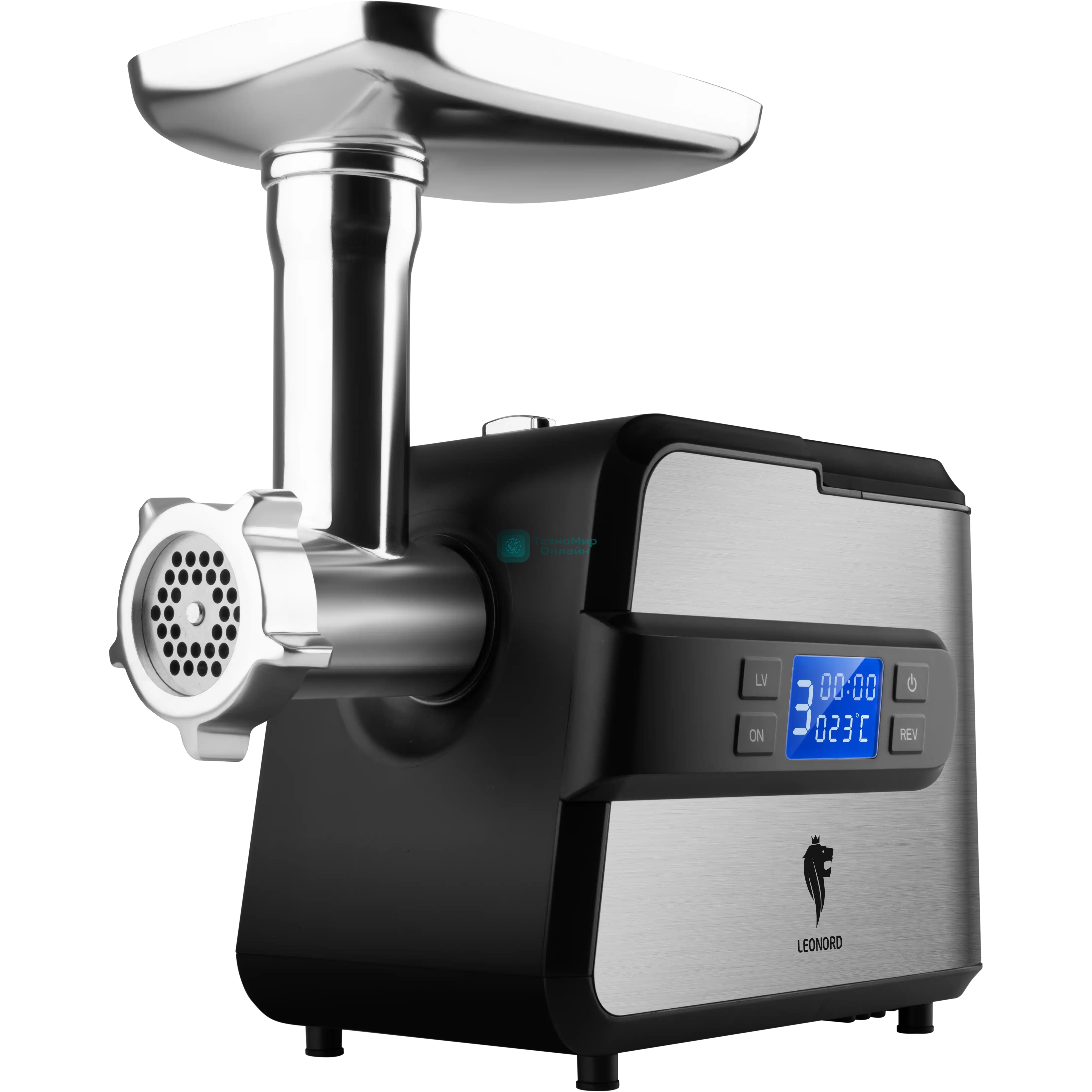 Мясорубка электрическая LEONORD LE-17706 черный, 2600 Вт, 2.0 кг/мин, реверс, металлический лоток, насадки - 5