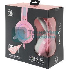 Гарнитура Bloody G521 розовый, проводная