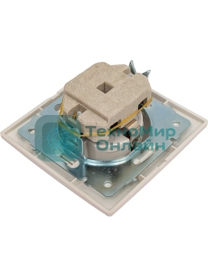 Розетка 1-м СП Мира керам. с заземл. жемчуж. белый перламутр Lezard 701-3030-122