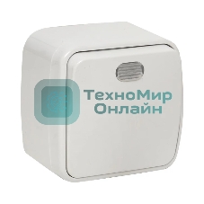 Выключатель 1-клавишный EKF Basic Минск ОП 10А с индикатором белый