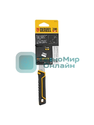 Ключ разводной Denzel 200 мм (раскрытие до 33 мм), CrV, с быстрым сбросом, кованый, TPR рукоятка