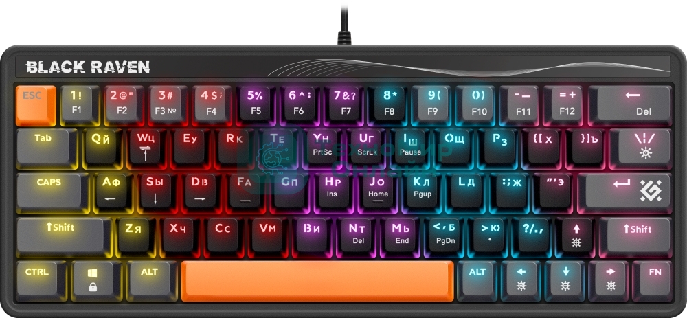Клавиатура проводная Defender Black Raven GK-417, USB, черный