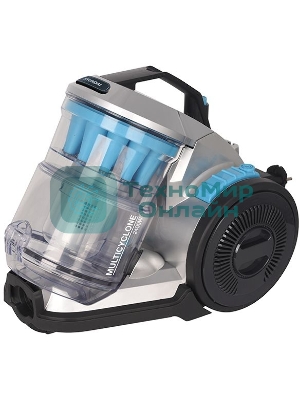 Пылесос Hyundai HYV-C2955 серебристый/синий, 380/2400 Вт, уборка сухая, пылесборник контейнер 3.5 л