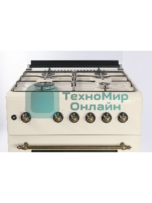 Плита газовая Nordfrost GG 6061 Y бежевый, конфорок 4 шт, духовка 63 л, 60 см x 89 см x 60 см