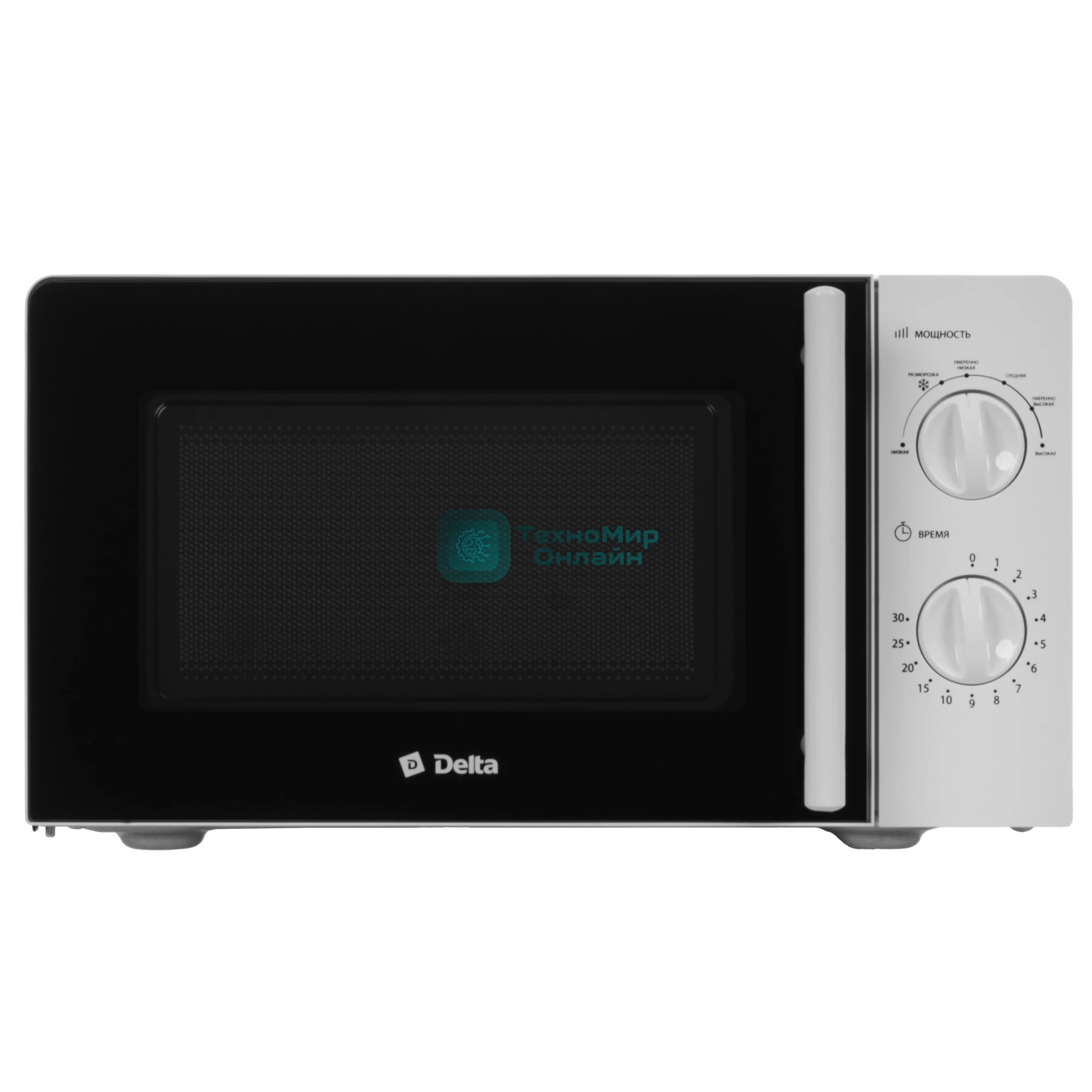Микроволновая печь Delta DL-86L20 белый, 20 л, 700 Вт, переключатели - поворотный механизм