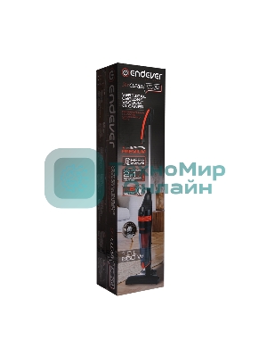 Пылесос вертикальный Endever SkyClean VC-294 черный/оранжевый, питание от сети, 120 Вт, уборка сухая, пылесборник 1.5 л